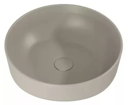 Arezzo design Lorca pultra ültethető porcelán mosdó 42 cm, túlfolyó nélkül, matt beige AR-146054