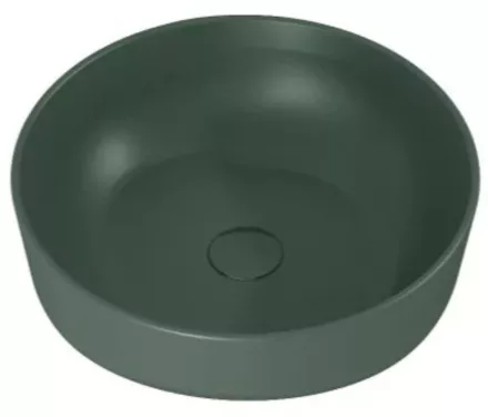Arezzo design Lorca pultra ültethető porcelán mosdó 42 cm, túlfolyó nélkül, matt zöld AR-146055