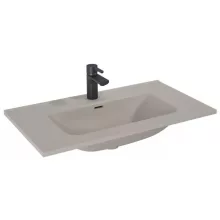   Arezzo design Skappa kerámia mosdó 80 cm csaplyukkal és túlfolyóval, matt beige AR-146062