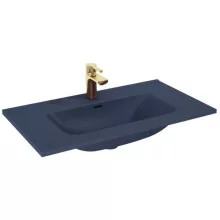   Arezzo design Skappa kerámia mosdó 80 cm csaplyukkal és túlfolyóval, matt kék AR-146064