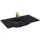 Arezzo design Skappa kerámia mosdó 80 cm csaplyukkal és túlfolyóval, matt fekete AR-146065