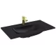 Arezzo design Skappa kerámia mosdó 80 cm csaplyukkal és túlfolyóval,  matt antracit AR-146066