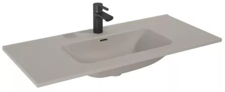 Arezzo design Skappa beépíthető kerámia mosdó 100 cm csaplyukkal, matt beige AR-146067