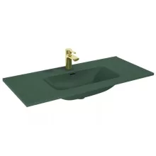  Arezzo design Skappa beépíthető kerámia mosdó 100 cm csaplyukkal, matt zöld AR-146068