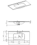 Arezzo design Skappa beépíthető kerámia mosdó 100 cm csaplyukkal, matt zöld AR-146068