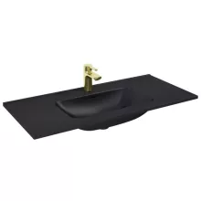   Arezzo design Skappa beépíthető kerámia mosdó 100 cm csaplyukkal, matt fekete AR-146070