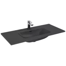   Arezzo design Skappa beépíthető kerámia mosdó 100 cm csaplyukkal, matt antracit AR-146071