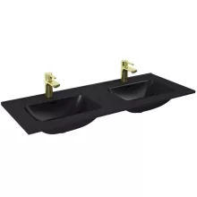  Arezzo design Skappa dupla medencés kerámia mosdó 120 cm, matt fekete AR-146075