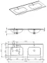 Arezzo design Skappa dupla medencés kerámia mosdó 120 cm, matt fekete AR-146075