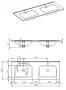Arezzo design Skappa dupla medencés kerámia mosdó 120 cm, matt antracit AR-146076