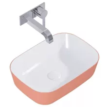   Arezzo design Reni pultra ültethető mosdó 46x33 cm, fényes fehér/matt terra pink AR-146110