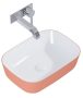 Arezzo design Reni pultra ültethető mosdó 46x33 cm, fényes fehér/matt terra pink AR-146110
