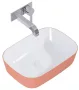 Arezzo design Reni pultra ültethető mosdó 46x33 cm, fényes fehér/matt terra pink AR-146110