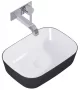 Arezzo design Reni pultra ültethető mosdó 46x33 cm, fényes fehér/matt fekete AR-146111