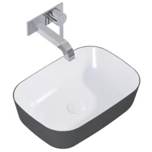  Arezzo design Reni pultra ültethető mosdó 46x33 cm, fényes fehér/matt antracit AR-146113