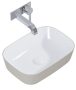 Arezzo design Reni pultra ültethető mosdó 46x33 cm, fényes fehér/matt beige AR-146114