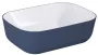 Arezzo design Reni pultra ültethető mosdó 46x33 cm, fényes fehér/matt kék AR-146116