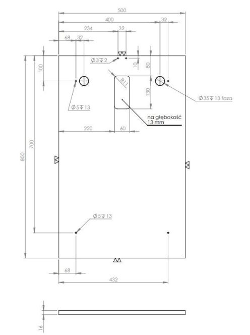 Arezzo design Sote fali tükör 50x80 cm, króm AR-166451