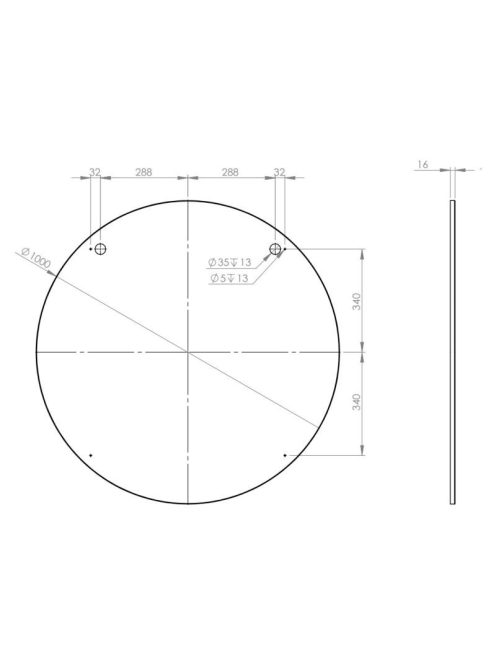 Arezzo design kerek tükör 100, fehér AR-166864