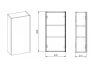 Arezzo design Monterey felsőszekrény 40x21,6x80 cm, 1 ajtóval, magasfényű antracit AR-166999