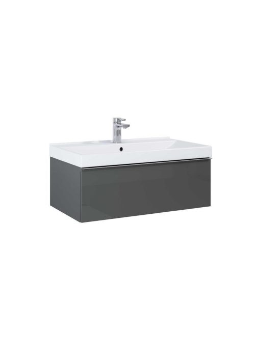 Arezzo design Monterey 80 alsószekrény szifonkivágással, 1 fiókkal, fényes antracit AR-167080