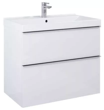 Arezzo design Monterey 80 alsószekrény szifonkivágással, 2 fiókkal, magasfényű fehér AR-167081