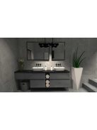Arezzo design Monterey 80 alsószekrény szifonkivágással, 2 fiókkal, fényes antracit AR-167082