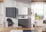 Arezzo design Monterey 80 alsószekrény szifonkivágással, 2 fiókkal, fényes antracit AR-167082