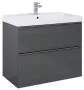 Arezzo design Monterey 80 alsószekrény szifonkivágással, 2 fiókkal, fényes antracit AR-167082