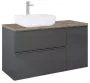 Arezzo design Monterey 80 alsószekrény szifonkivágással, 2 fiókkal, fényes antracit AR-167082