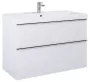 Arezzo design Monterey 100 alsószekrény 2 fiókkal és szifonkivágással, magasfényű fehér AR-167085