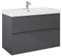 Arezzo design Monterey 100 alsószekrény 2 fiókkal és szifonkivágással, magasfényű antracit AR-167086