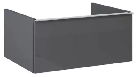 Arezzo design Monterey alsószekrény 1 fiókkal 60x45 cm, szifonkivágás nélkül, fényes antracit AR-167088