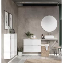   Arezzo design Monterey 80 alsószekrény szifonkivágás nélkül, 2 fiókkal, magasfényű fehér AR-167093