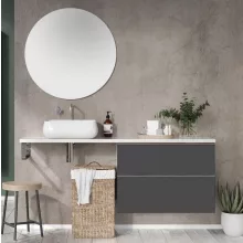   Arezzo design Monterey 80 alsószekrény szifonkivágás nélkül, 2 fiókkal, fényes antracit AR-167094