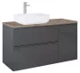 Arezzo design Monterey oldalszekrény szennyeskosárral 40 cm, magasfényű antracit AR-167310