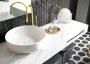 Arezzo design Calcatta matt fehér konzolos márvány mosdópult 46x120 cm AR-167487