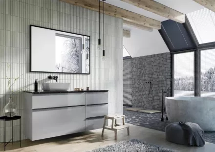 Arezzo design fordítható tükör keretben 120x80 cm, fekete AR-167584