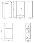 Arezzo design Monterey felsőszekrény 40x21,6x80 cm, 1 ajtóval, matt fehér AR-167612