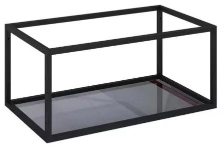 Arezzo design Monterey alsó polcos fekete fémkeret üvegpolccal 80 cm, grafit szürke AR-167666