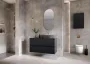 Arezzo design 2 ajtós felső szekrény 80x50 cm, matt fekete AR-167732