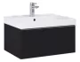 Arezzo design Monterey 60 alsószekrény szifonkivágással, 1 fiókkal, matt fekete AR-168103