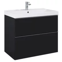   Arezzo design Monterey 80 alsószekrény szifonkivágással, 2 fiókkal, matt fekete AR-168106