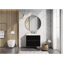   Arezzo design Monterey 100 alsószekrény 2 fiókkal és szifonkivágással, matt fekete AR-168107