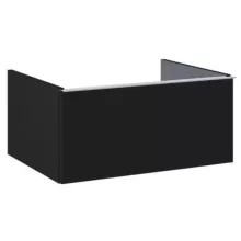   Arezzo design Monterey alsószekrény 1 fiókkal 60x45 cm, szifonkivágás nélkül, matt fekete AR-168108