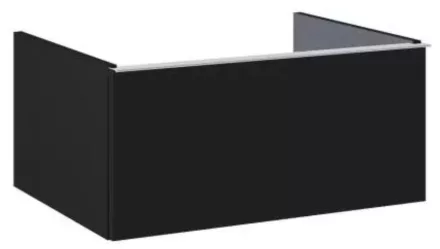 Arezzo design Monterey alsószekrény 1 fiókkal 60x45 cm, szifonkivágás nélkül, matt fekete AR-168108