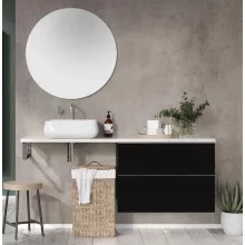   Arezzo design Monterey 60 alsószekrény szifonkivágás nélkül, 2 fiókkal, matt fekete AR-168110