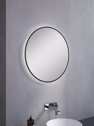 Arezzo design Sharon kerek LED tükör 60 cm, fekete AR-168121