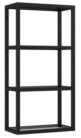 Arezzo design Monterey függőpolc üveggel 40x80 cm, matt fekete AR-168186