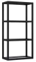 Arezzo design Monterey függőpolc üveggel 40x80 cm, matt fekete AR-168186